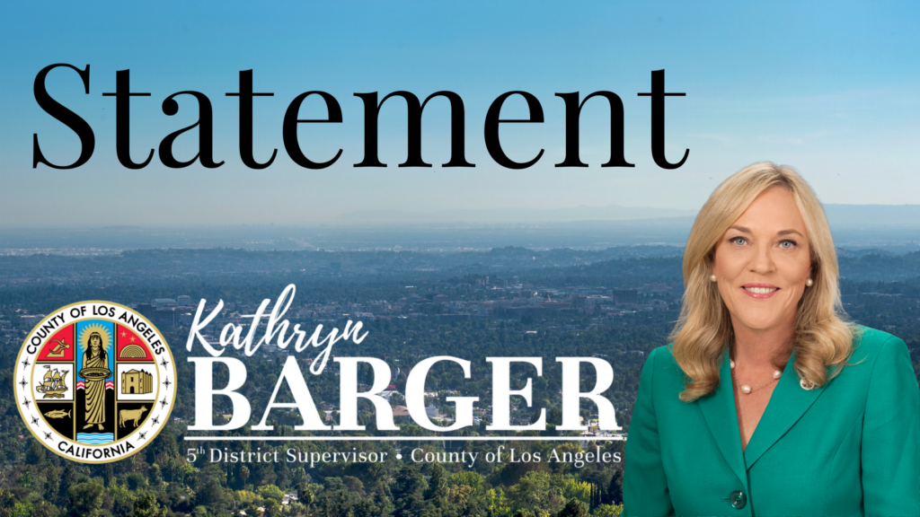 Barger Issues Statement on Creating New L.A. County Homelessness Department