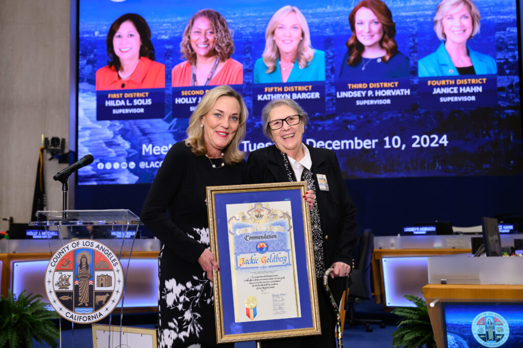 L.A. County Board of Supervisors Chair Kathryn Barger Honors Jackie Goldberg for Decades of Public Service