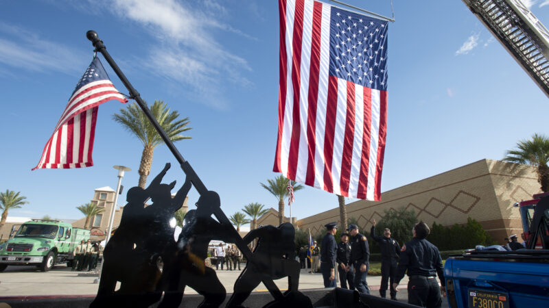 Antelope Valley Fallen Heroes Memorial with American Flag