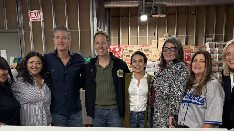 Supervisor Barger stands with Governor Newsom and community leaders.