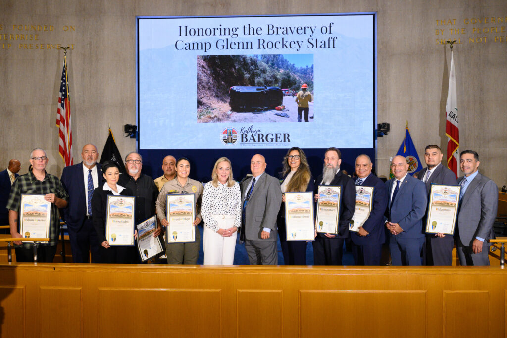 Supervisor Barger Honors Camp Glenn Rockey Staff for Heroic Rescue During Ellie Fire Emergency